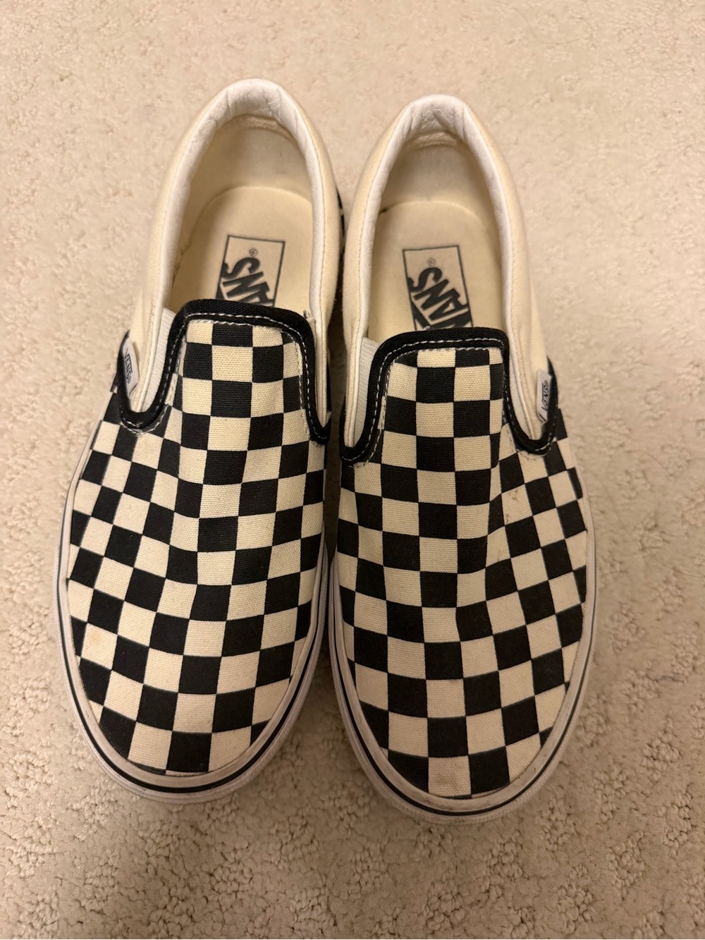 Vans Checkerboard Slip-On Sneakers - Black & White